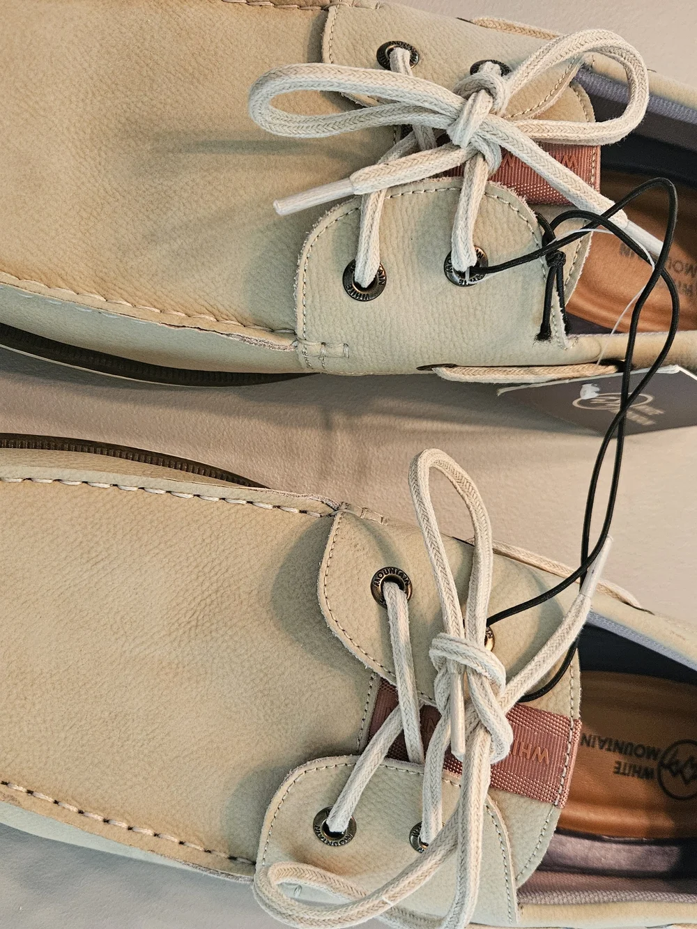 Men's Casual Real Leather Lace-Up Boat Shoes in Beige